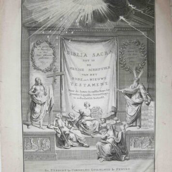 [Antique title page, 1732] Biblia Sacra, published 1732, 1 p.