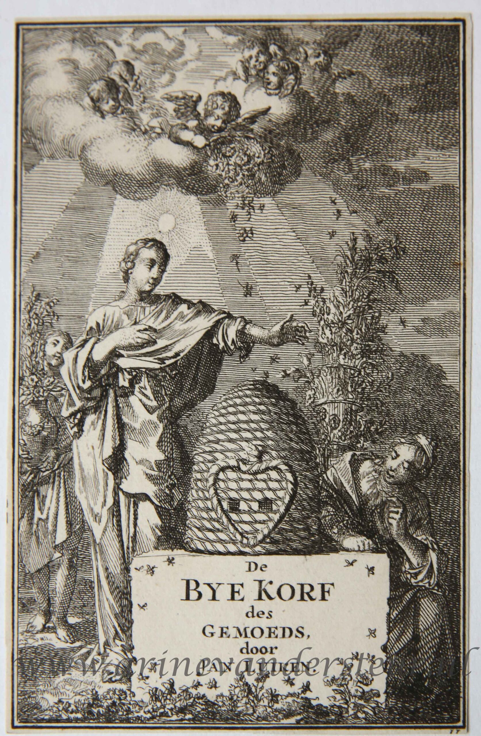 [Antique title page, 1711] De BYEKORF des GEMOEDS, door JAN LUYKEN, published 1711, 1 p.
