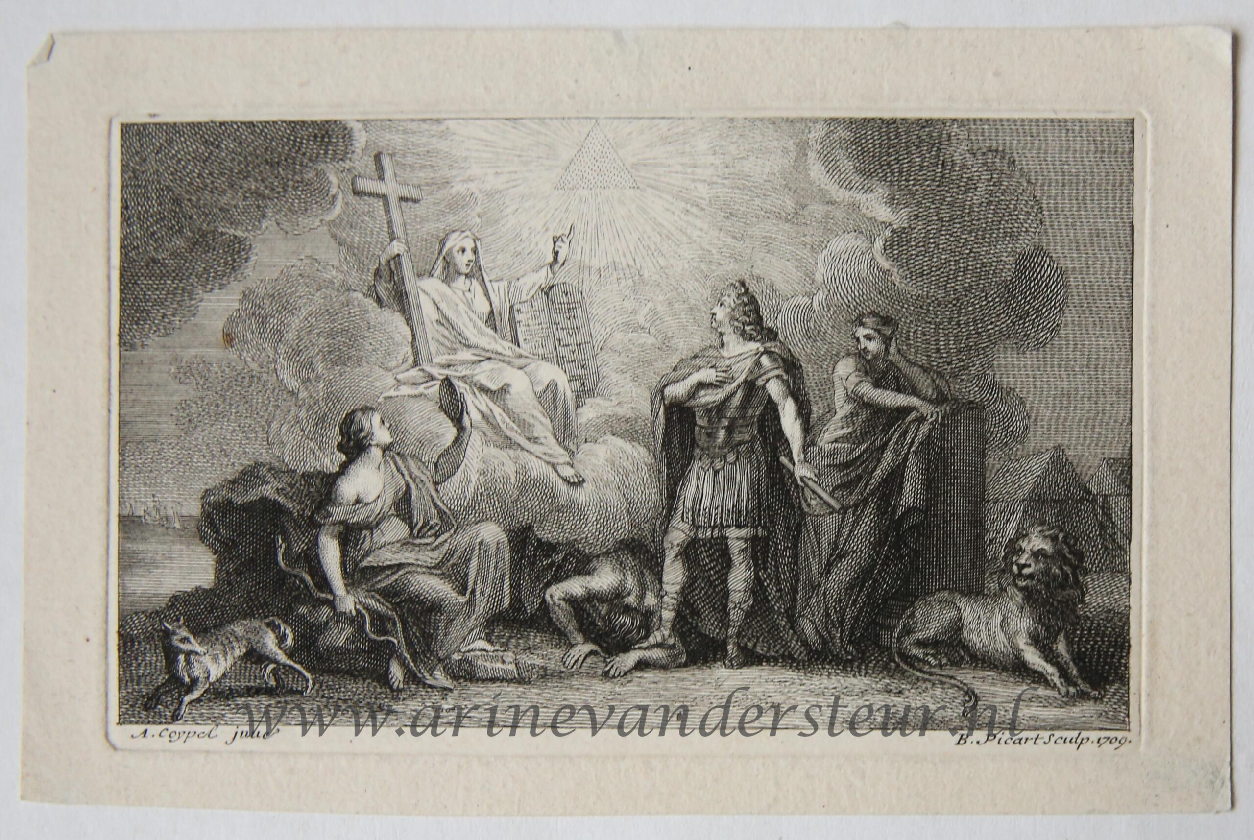 [Antique print, etching and engraving] Allegorical composition, published 1709, 1 p.