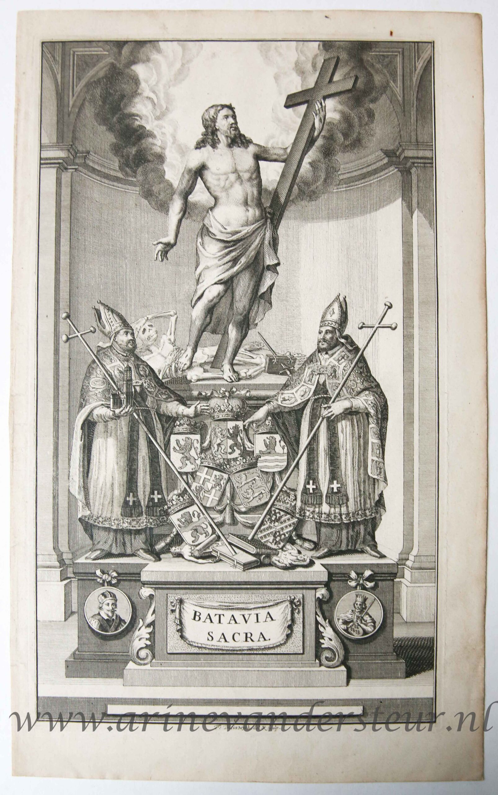 [Antique title page, 1714] BATAVIA SACRA, published 1714, 1 p.