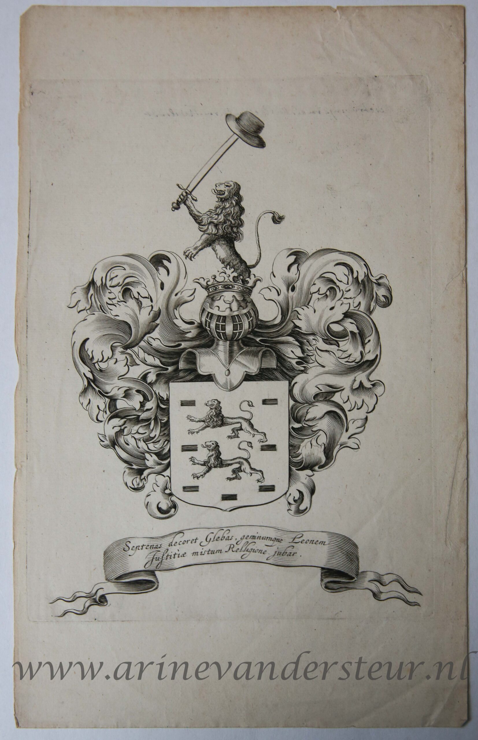 [Antique print, wapenkaart, engraving] The States of Friesland, published 1664, 1 p.