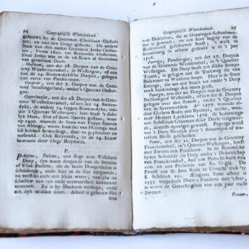 Geographisch woordenboek, behelsende een uytvoerige beschrijving van de Friesche dorpen, buurten, edele en eygenerfde staten onder deselve resorterende, benevens derzelver successive bewoonders, midsgaders van beroemde mannen aldaar geboren [...]. Leeuwarden: A. Ferwerda, 1749.