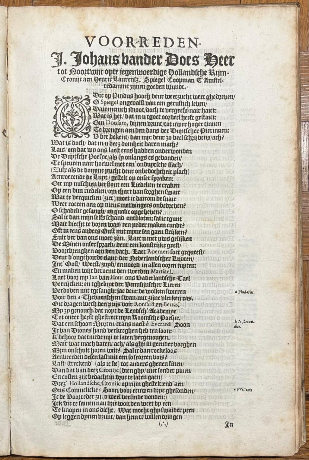[Rare early edition, 1620, Melis Stoke] Hollandtsche Riim-Kroniik. Inhoudende de gheschiedenissen der Graven van Hollandt tot het Iaer M.CCC.V. The Hague: H. Jacobssz., 1620, (14),99[=100],6,(6)p.