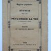 KAIFFA D'ORIENT -- 'Hygiene populaire conseils aux gens de monde sur l'art de prolonger la vie (...) par l'emploi du Kaiffa d'Orient'. Paris, ca. 1835, 32 pag., gedrukt.