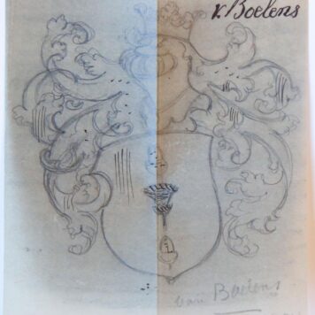 Wapenkaart/Coat of Arms Boelens (Van). Ontwerp.
