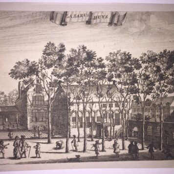[Antique print, etching] Lazarus Huys (Lazarus Huis in Amsterdam), published ca. 1726