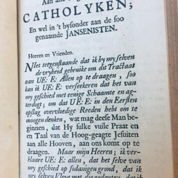 [1] Papekost, opgedist in Geuse schotelen, handelende van de Pausselyke opkomst, afgodery en beeldendienst mis, mitsgaders hun val en einde . Blokziel [= Leiden, Joh. du Vivie], 1720. [gebonden met:] [2] Geuse-kost, opgedist in Paapse schotelen, handelende van de souvereine oppermagt en heerschappye der Roomsche pausen. z. pl. [= Leiden, Joh. du Vivie], 1725. [RARE/ZELDZAAM DEEL] [TOGETHER WITH:]