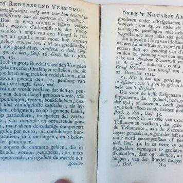 Redenerend vertoog over 't notaris ampt, behelzende eene duidelyke en nette verklaring van deszelfs gronden omtrent veelerleye gevallen in de practyk, alles volgens placaten en costumen dezer landen, 2 parts, second edition, Amsterdam, Ratelband 1736.