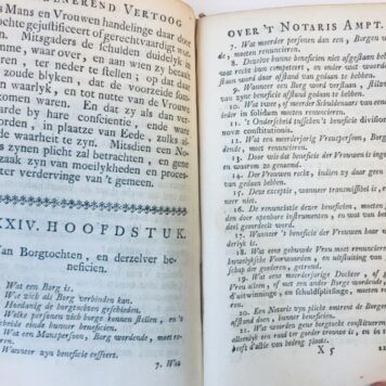 Redenerend vertoog over 't notaris ampt, behelzende eene duidelyke en nette verklaring van deszelfs gronden omtrent veelerleye gevallen in de practyk, alles volgens placaten en costumen dezer landen, 2 parts, second edition, Amsterdam, Ratelband 1736.